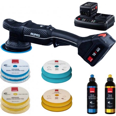 Rupes RU-HLR15/CB2/BAS iBrid Bigfoot Set de polisseuses excentriques 125mm 18V 5.0Ah Li-Ion