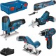 Bosch Bleu 0615A0017C 5 Toolkit 12V - perceuse sans fil + scie circulaire + scie sauteuse + scie à guichet + outil multifonction