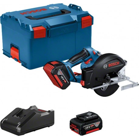 Bosch Bleu 06016B8002 GKM 18V-50 Scie circulaire à métaux 18 Volt 5.0Ah Li-Ion en L-Boxx 06016B8001