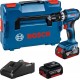 Bosch Bleu 06019K3305 GSB 18V-45 Perceuse à percussion sans fil 18V 3.0Ah Li-ion dans L-Boxx
