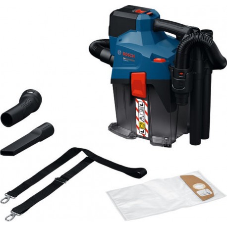 Bosch Bleu 06019K2100 GAS18V-6LS Aspirateur sans fil avec ensemble d'accessoires sans batterie ni chargeur en boîte