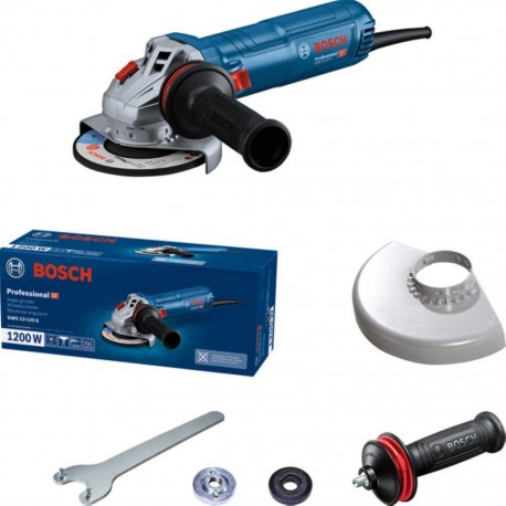 Bosch Bleu 06013A6020 GWS 12-125 S Meuleuse d'angle en boîte avec couvercle de protection