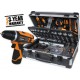 Beta 020566022 BW 2056E Perceuse-perceuse sans fil 12V + jeu d'outils 146 pièces