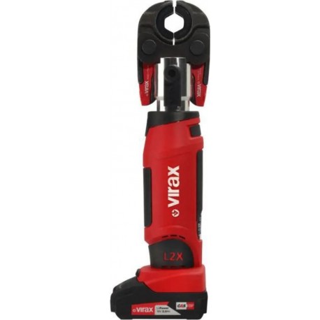 Virax 253574 L2X Barre de presse 18 V 2x2,0 Ah avec mâchoires de pression RF-P12-16-20