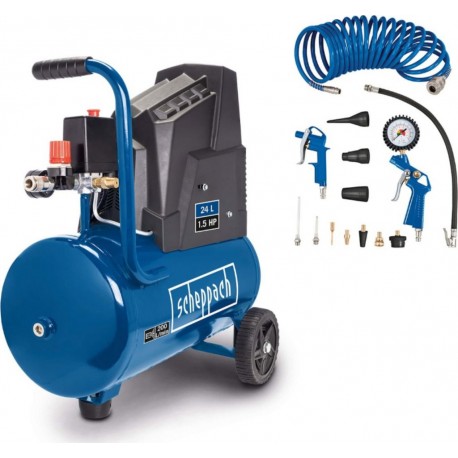 Scheppach 5906146901 Compresseur HC30o avec jeu d'accessoires de 13 pièces et tuyau.