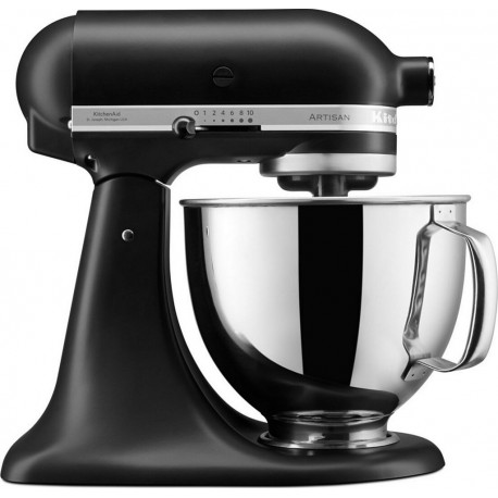 Kitchenaid Robot pâtissier 5KSM125EBM Artisan, Noir, 4,8 L, bol avec poignée, 300 watts