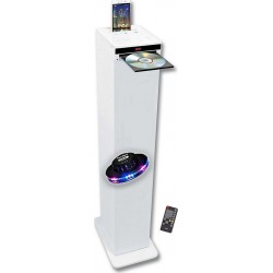 Inovalley Station d&-39 accueil Tour de son blanche avec lecteur CD, Blu