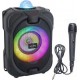 Inovalley Enceinte nomade 150W PMPO, sur batterie, Micro karaoké