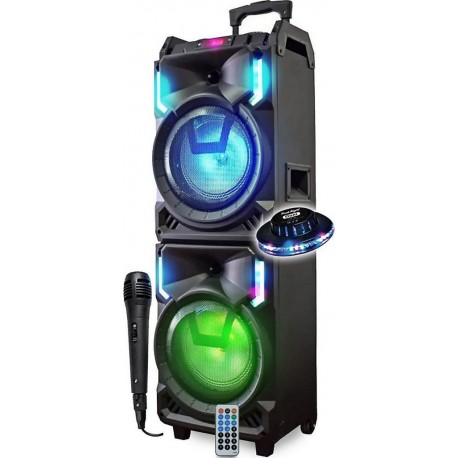 Inovalley Enceinte nomade MS01XXL-N-OVNI - 800W USB Bluetooth LED