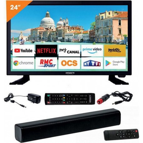 Antarion TV LED Pack Tv Led 24&-34 60cm Téléviseur Smart T