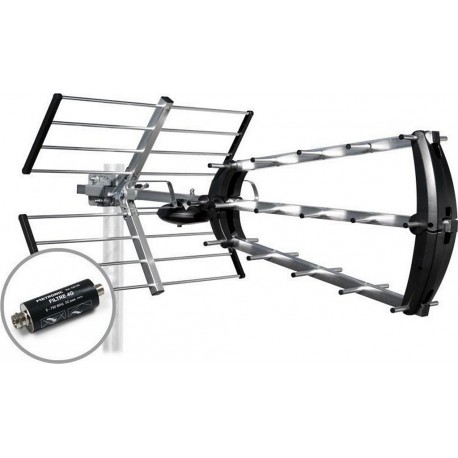 Metronic Antenne extérieure Antenne trinappe 26dB avec filtre 4G