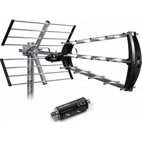 Metronic Antenne extérieure Antenne d&-39 extérieur trinappe 26dB + fil